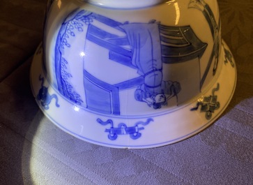 Two Chinese blue and white bowls, Kangxi